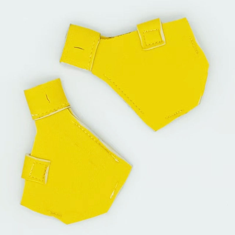 Yellow protective shoes for pet ducks, made from synthetic cloth, ideal for chicken, duck, and goose safety.